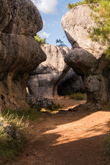 Image of unique rock formations in Enchanted City of Cuenca in Castilla la Mancha, Spain