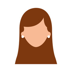 woman face character earring and hairstyle vector illustration