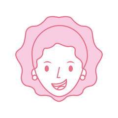 woman face character earring and hairstyle vector illustration