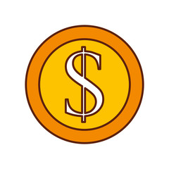 dollar coin currency cash money bank vector illustration