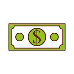 dollar banknote money cash economy financial vector illustration