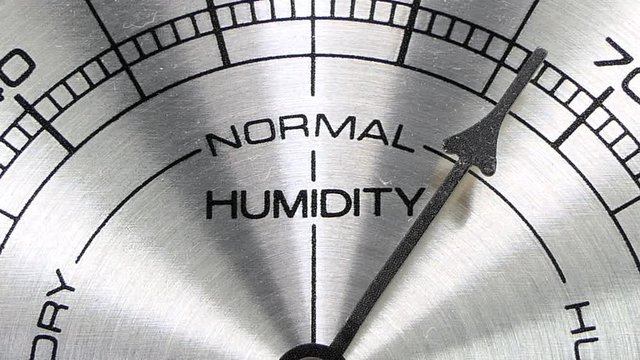 Humidity meter macro detail with zoom.