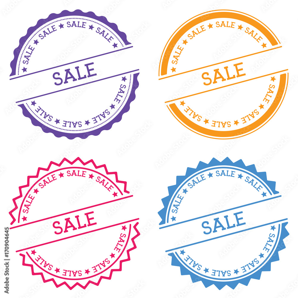 Poster sale badge isolated on white background. flat style round label with text. circular emblem vector il