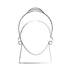 woman face character earring and hairstyle vector illustration