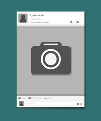Social network photo frame vector illustration