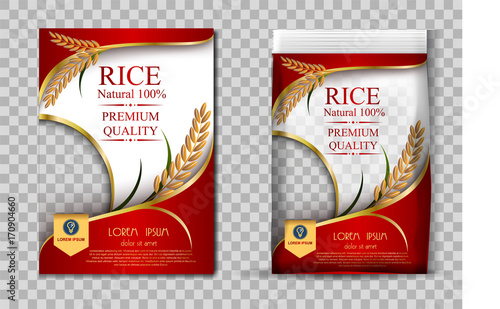 Rice Thailand Food Logo Products And Fabric Background Thai Arts