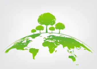 Foto op Canvas Green tree on earth for ecology friendly concept and World environment and sustainable development concept © flyalone
