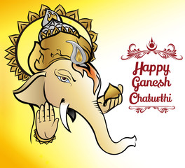 illustration of Hindu god lord Ganesha, Happy ganesh chaturthi vector design