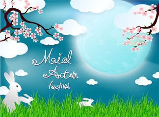 Mid autumn festival vector background design