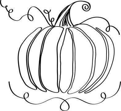 Pumpkin Graphic Outline Line Art Doodle Drawing Illustration