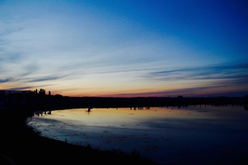Landscape in the sea, sunrise over the sea, sunrise over the sky.