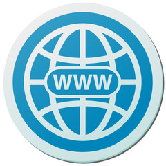 Sticker of world wide web globe icon vector