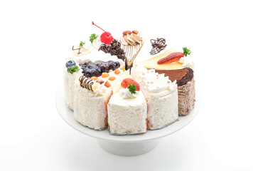 different pieces of cake