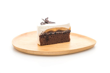 banoffee cake on white background