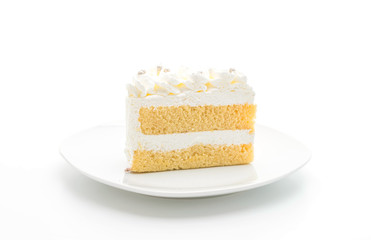vanilla cake on white background