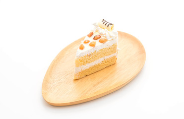 macadamia cake on white background