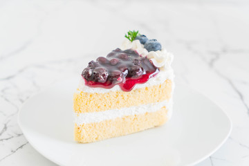 blueberry cake on plate