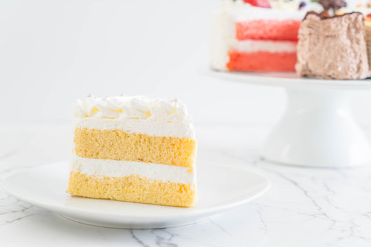 Vanilla Cake On White Background