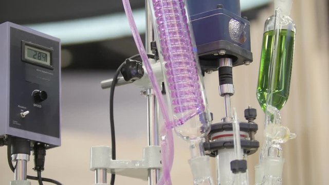Chemistry industry - extrusion manufacturing line - extruder, close up