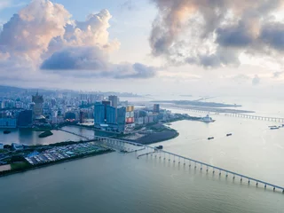 Fotobehang Stad aan het water Panoramic view of coastline. Travel.
