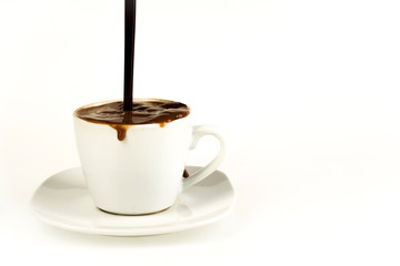 Cup of the chocolate on the white background