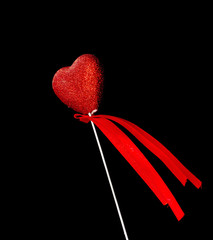Valentine's day red heart on a black background