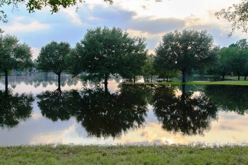 Post hurricane Harvey flooding in Houston near Tanner Rd and N Eldridge Pkwy