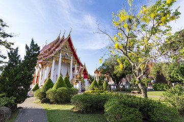 Pagoda of Wat Chalong (or formally Wat Chaiyathararam) - the most important of the 29 buddhist...