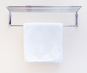 Stacked white spa towels