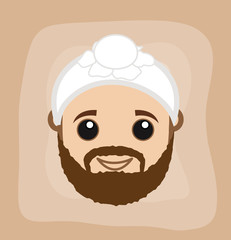 Cute Funny Sardar Character Face Vector