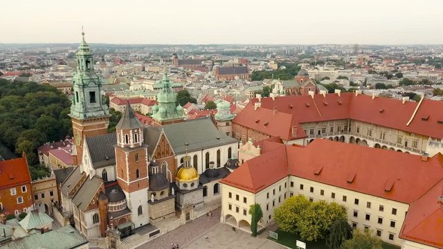 View from the heights of Wawel Castle in the historic center of Krakow