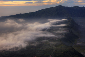 Sunrise over Mount. Bromo at Bromo tengger semeru national park, East Java, Indonesia