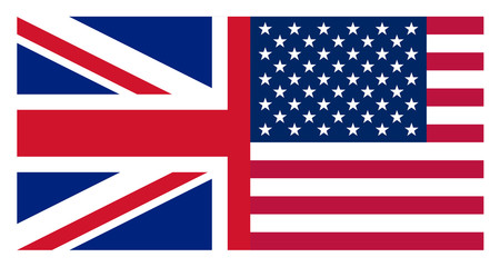 Flag of Uinted Kingdom and United States of America, Vector flag background of American and British
