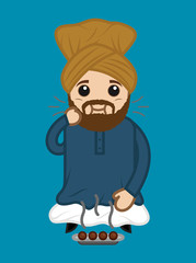 Cartoon Sardar Eating