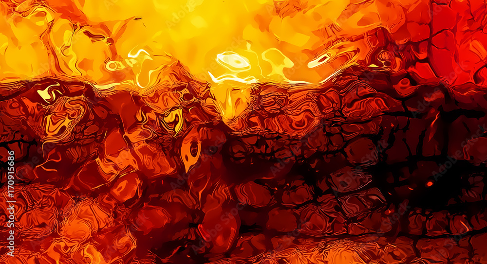 Poster abstract background graphic, burning fire and flame structures.