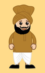 Laughing Cartoon Farmer Character