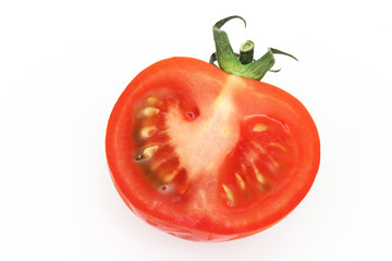 Halbe Tomate im Detail