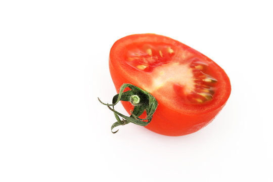 Halbe Tomate im Detail