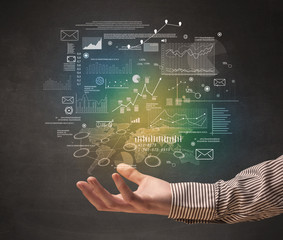 Hand holding business plan