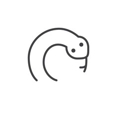Year of snake line icon, outline vector sign, linear style pictogram isolated on white. Astrology symbol, logo illustration. Editable stroke.