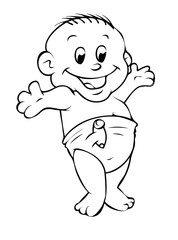 Joyful Baby Drawing Vector