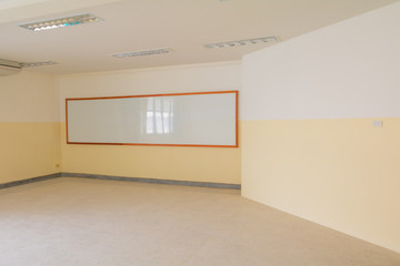 empty whiteboard in the classroom Under construction new To study