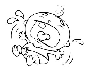 Crying Baby Drawing Vector