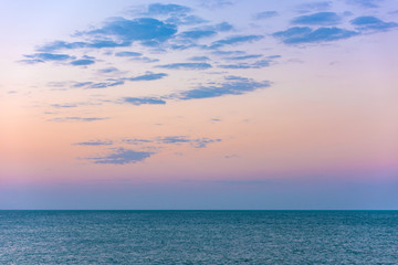 Fototapeta premium Sea surface in ocean at sunset time