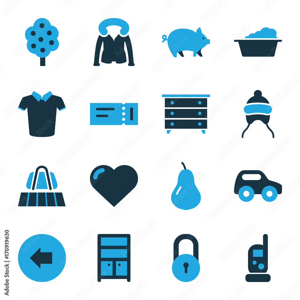 Poster Set of 16 concept bi-color icons