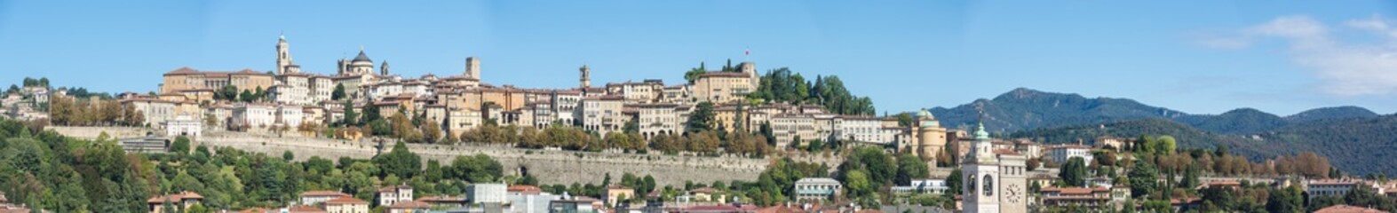 Fototapeta na wymiar Bergamo. One of the beautiful city in Italy. Lombardia. Landscape on the old city during a wonderful blu day