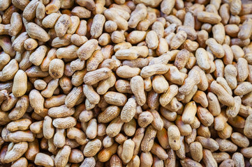 Asia's Peanuts in shell texture background on the market place