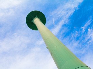 Water tank old with blue sky background