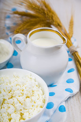 Cottage cheese, sour cream and milk