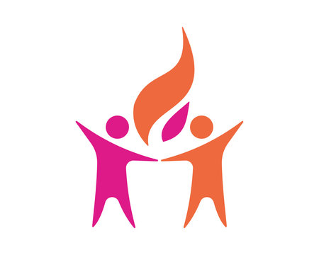 unity fire human shape figure character icon image vector